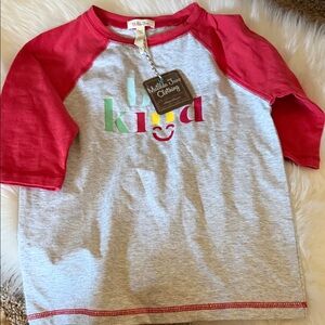 Matilda Jane Kids Red and Gray Be Kind Tee